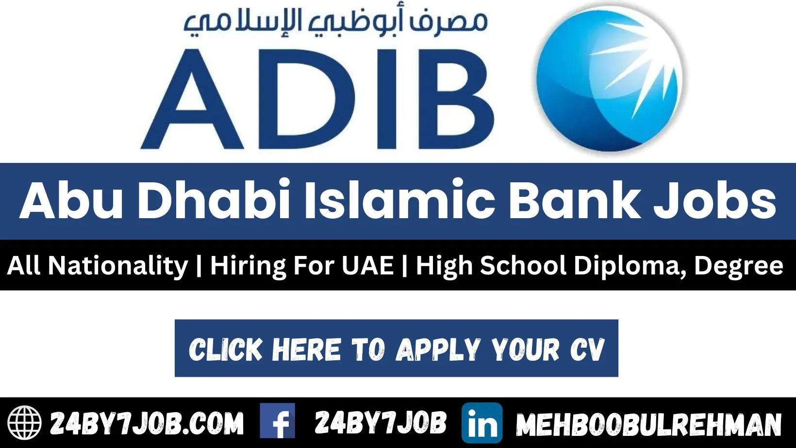 ADIB Careers 2024 Latest Abu Dhabi Islamic Bank Jobs