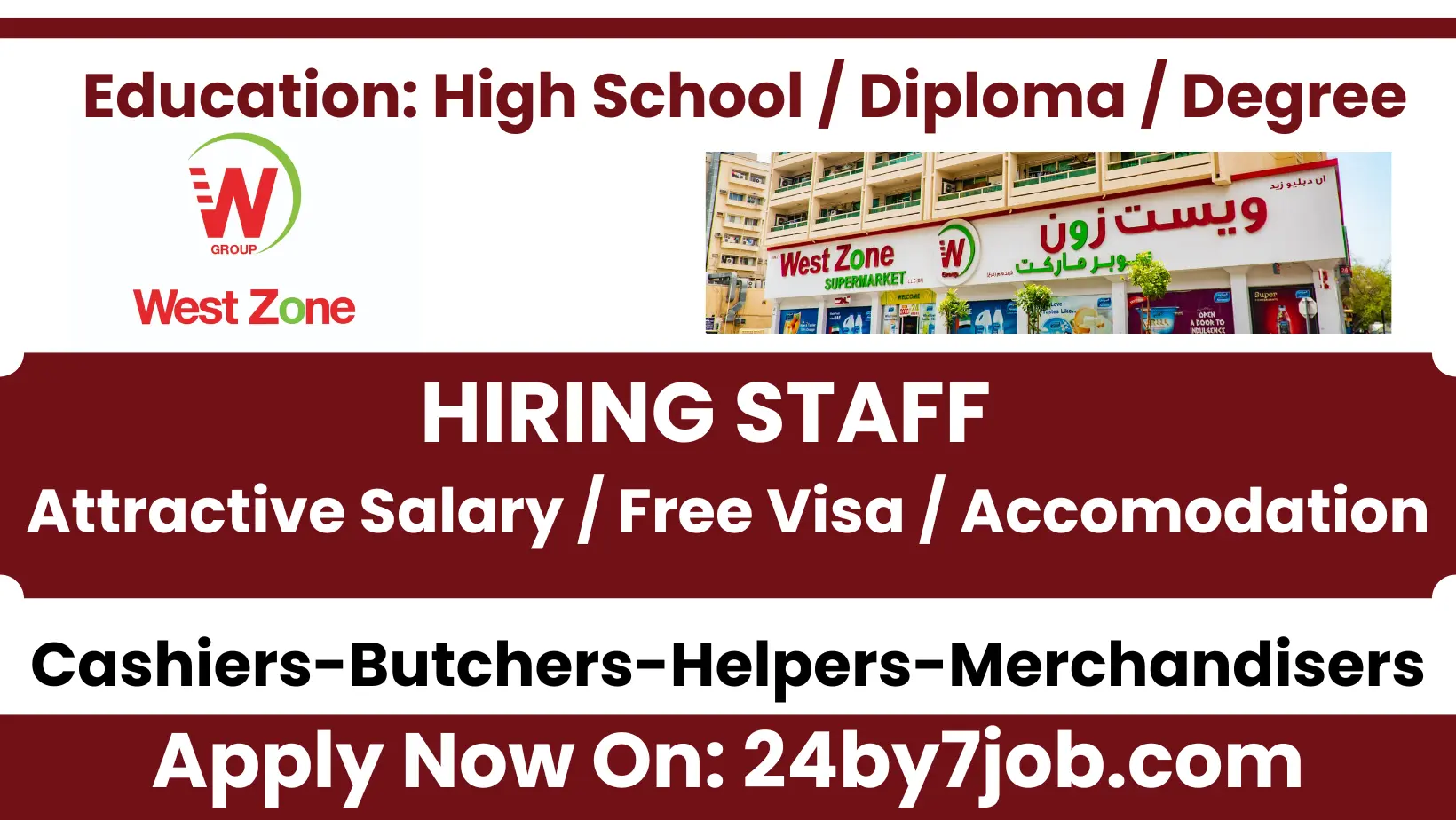 West Zone Supermarket Careers In Dubai| Jobs In Dubai