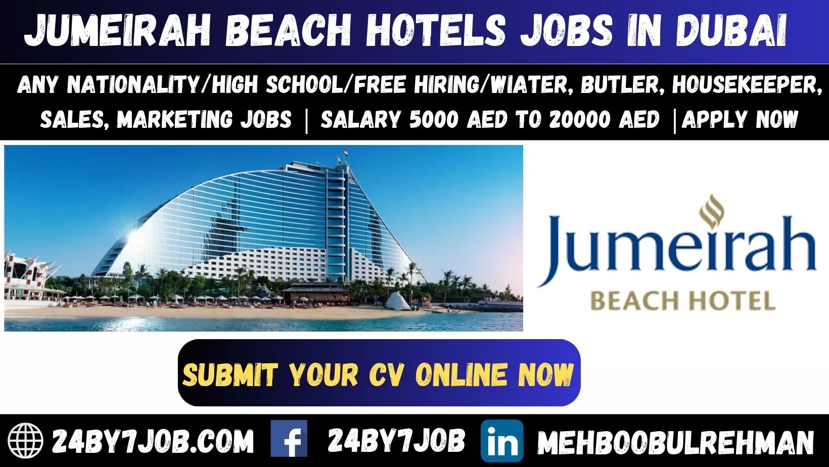 Jumeirah Beach Hotels Jobs In Dubai & Across The UAE